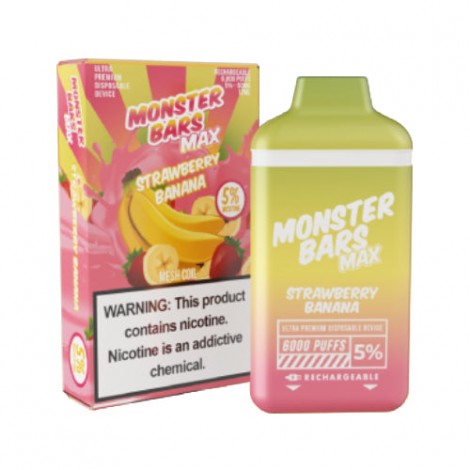 Monster Bars MAX - 6000 - Strawberry Banana